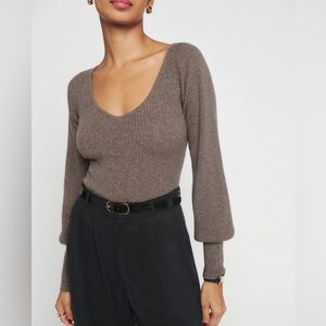 Reformation Hart Cashmere Sweater in Cocoa, XS
